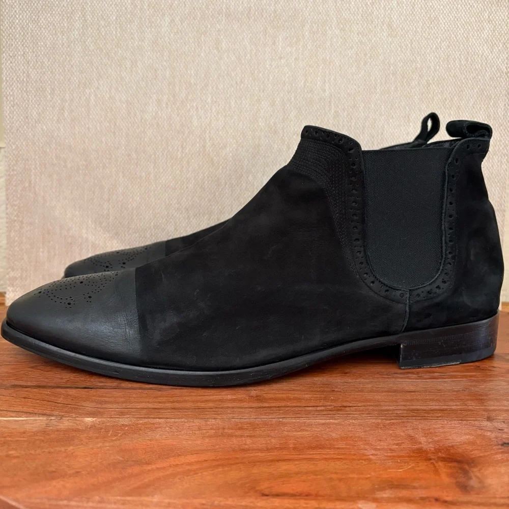 Roberto Cavalli Men’s 45.5 (US 12-12.5) Ankle Chukka Boots Suede Leather Black